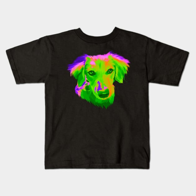 dog in pop art Kids T-Shirt by Fadmel